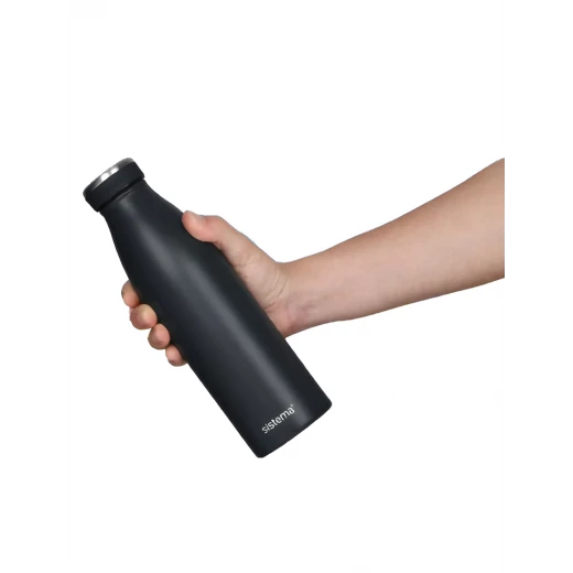 مطرة ستانلس ستيل, باللون الأسود, 500 مل من سيستيما - سيستما - Image 2