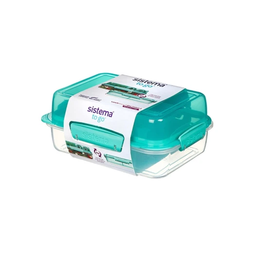 Sistema - To Go Rectangle Lunch Stack Box 1.8L - Turquoise - Sistema - Image 2