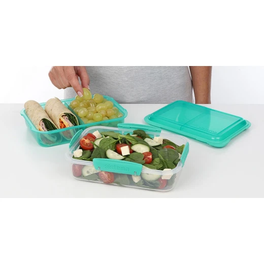 Sistema - To Go Rectangle Lunch Stack Box 1.8L - Turquoise - Sistema - Image 3