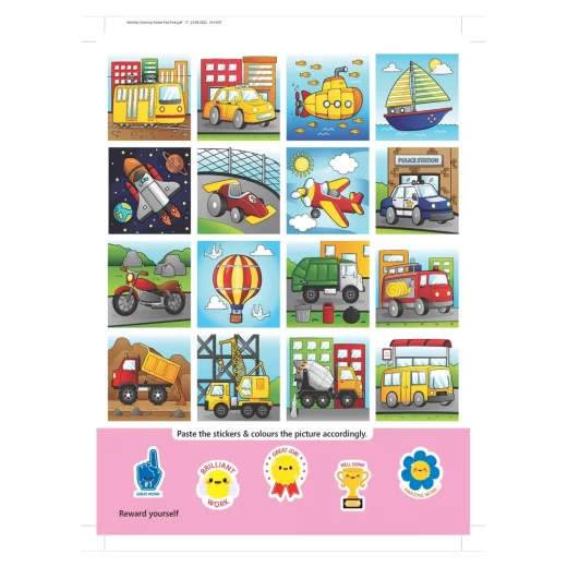 كتاب تلوين مع ملصقات - مركبات من دريم لاند - Dreamland - Image 8