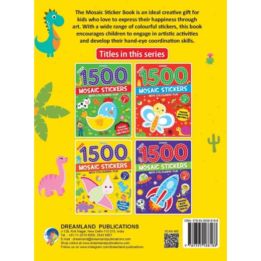 Dreamland 1500 Mosaic Stickers Book with Coloring Fun - Dreamland - Image 10