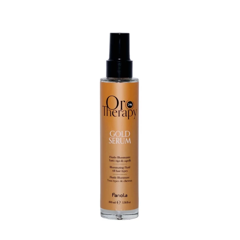 Fanola Oro Therapy Gold Serum - Illuminating Fluid for All Hair Types 100ml - Fanola