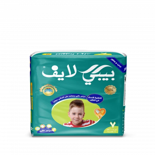 حفاضات قطنية ناعمة قياس رقم ٧ حماية عالية وامتصاص ممتاز، مناسبة للأطفال وزن +٢٠ كغم ٢٦ حفاض ،لطيفة على البشره الحساسه من بيبي لايف حفاضات قطنية ناعمة قياس رقم ٧ حماية عالية وامتصاص ممتاز، مناسبة للأطفال وزن +٢٠ كغم ٢٦ حفاض ،لطيفة على البشره الحساسه من بيبي لايف