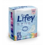 Lifey with the latest global odour-control technology, thick night pads ideal for heavy flow, offering maximum protection and long-lasting comfort throughout the night. Pack of32 pads. - Lifey