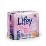 Lifey with the world’s latest odour control technology, regular thick sanitary pads ideal for light flow, offering maximum protection and all-day comfort, pack of 40 pads. - Lifey