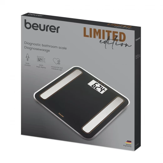 Beurer BF183 Diagnostic Bathroom Scale, Body Fat, Water, Muscle Mass & Weight Analyzer, Digital Glass Scale with Large LCD Display, Smart Health Monitoring - Beurer - Image 5