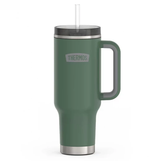 Thermos 40oz Stainless Steel Mug with Handle – Vacuum Insulated, Leak-Resistant & Cup Holder Friendly Thermos 40oz Stainless Steel Mug with Handle – Vacuum Insulated, Leak-Resistant & Cup Holder Friendly