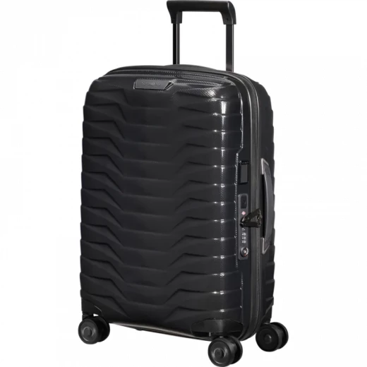 Samsonite Proxis Expandable Carry-On Trolley Lightweight, Durable Roxki Material, 100% Recyclable, Black Samsonite Proxis Expandable Carry-On Trolley Lightweight, Durable Roxki Material, 100% Recyclable, Black