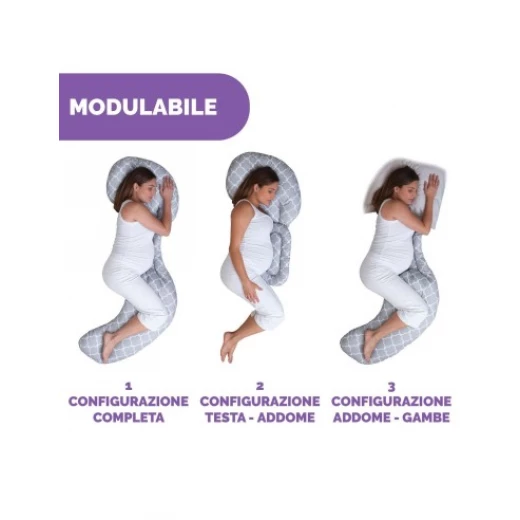 Chicco Total Body Pillow Criss Cross Grey - Chicco - Image 4