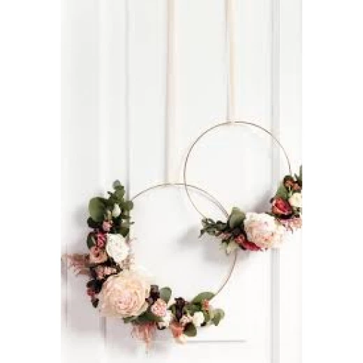 Folia Decorative Metal Rings Gold 2 Pieces (25 cm & 30 cm) Elegant DIY Craft Hoops for Wreaths, Floral Arrangements & Home Wall Decor Model 24202 - Folia - Image 2