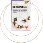 Folia Decorative Metal Rings Gold 2 Pieces (25 cm & 30 cm) Elegant DIY Craft Hoops for Wreaths, Floral Arrangements & Home Wall Decor Model 24202 - Folia