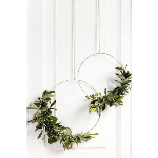 Folia Decorative Metal Rings Silver 2 Pieces (25 cm & 30 cm) Versatile DIY Craft Hoops for Home Decor, Wreaths, Floral Arrangements & Wall Hanging Projects Model 24203 - Folia - Image 2