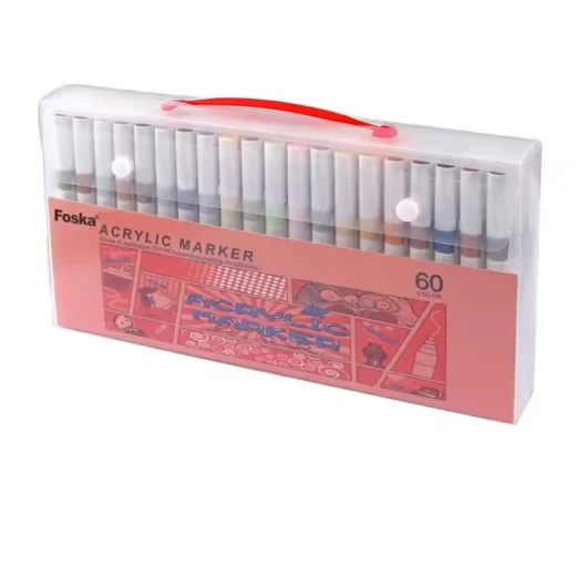 Foska Acrylic Paint Pens Set, 60 Colors, Highly Pigmented Paint Markers with Superior Coverage, Fast-Drying and Water-Resistant Finish, Suitable for Paper, Canvas, Wood, Glass, Metal and Various Art, Craft and DIY Projects