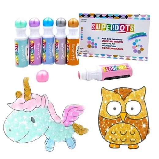 Foska Bright Washable Dot Markers Set, 8 x 60ml, Non-Toxic, Safe for Kids, Shiny Colors, Easy to Clean - Foska - Image 2