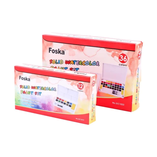 Foska Quality Solid Watercolor Paint Set, 36 Colors, Long-Lasting Pigments, Durable Pans Resistant to Chipping and Cracking, Easy Brush Application, Ideal for Painting, Drawing, School Art and Creative Crafts for Artists and Hobbyists Foska Quality Solid Watercolor Paint Set, 36 Colors, Long-Lasting Pigments, Durable Pans Resistant to Chipping and Cracking, Easy Brush Application, Ideal for Painting, Drawing, School Art and Creative Crafts for Artists and Hobbyists