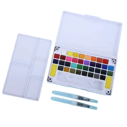 Foska Quality Solid Watercolor Paint Set, 36 Colors, Long-Lasting Pigments, Durable Pans Resistant to Chipping and Cracking, Easy Brush Application, Ideal for Painting, Drawing, School Art and Creative Crafts for Artists and Hobbyists - Foska - Image 3