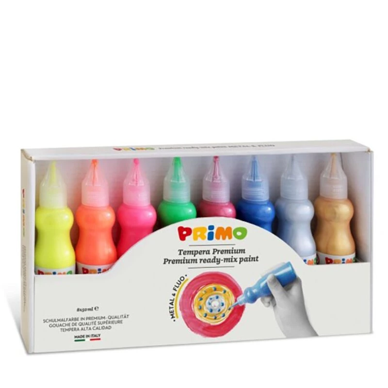 Primo Premium Ready -mix Paint Fluo And Metal 8*50 Ml - Primo