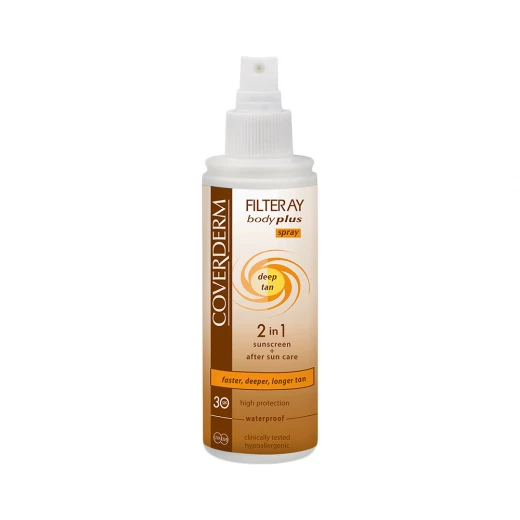 Coverderm Filteray Body Plus Deep Tan Sunscreen UVA UVB Protection Water Resistant 200ml for Tanning Coverderm Filteray Body Plus Deep Tan Sunscreen UVA UVB Protection Water Resistant 200ml for Tanning