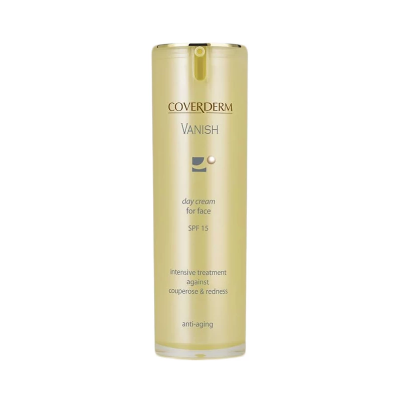 Coverderm Vanish Day Cream Anti Couperose Redness Relief 30ml Sensitive Skin Treatment SPF15 - Coverderm
