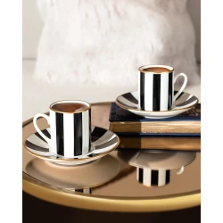 Madame Coco Evorde Lena 12-Piece Coffee Cup Set, Porcelain Coffee Cups 90ml, Elegant and Modern Design, Perfect for Serving Coffee to Guests and Daily Use, Stylish Tableware Set for Home Dining Collection
