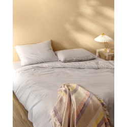 طقم غطاء لحاف مفرد كارلا بنمط مغسول ومطاطي، المقاسات 160×220 + 50×70 + 100×200 سم