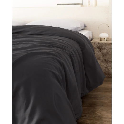 Madame COCO Ciel King Size 100% Cotton Satin Duvet Cover 240×220 cm – Dark Gray, Luxury Soft Bedding Cover with Elegant Design for Comfortable Sleep & Stylish Bedroom Decor - Madame COCO - Image 2