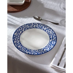 Madame COCO Reve Bleu Bliss Porcelain Serving Plate 25cm – Elegant Serving Dish for Food, Appetizers & Desserts, Ideal for Everyday Dining, Entertaining & Table Setting