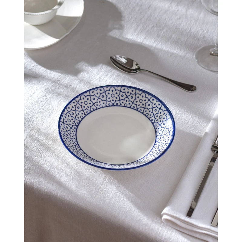 Madame COCO Reve Bleu Chantal Porcelain Dinner Plate 20cm – Elegant Serving Plate for Main Meals and Everyday Dining, Ideal for Table Setting - Madame COCO