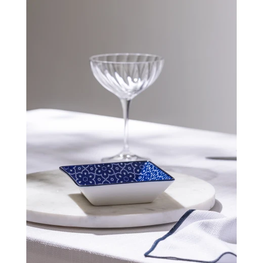 Madame COCO Reve Bleu Mais Square Porcelain Plate 12.2×3.2cm – Elegant Serving Plate for Appetizers, Desserts & Snacks, Ideal for Everyday Dining & Table Setting - Madame COCO - Image 2
