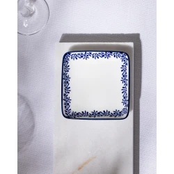 Madame COCO Reve Bleu Orva Square Porcelain Plate 12.2×3.2cm – Elegant Serving Plate for Appetizers, Desserts & Snacks, Ideal for Everyday Dining & Table Setting