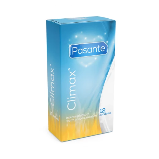 Pasante Climax Condoms, Climax contains a mix of ribbed condoms with either a warming or a cooling sensation, Natural Rubber Latex Condoms for Men, Stimulating Design, Lubricated, 12 Count Pasante Climax Condoms, Climax contains a mix of ribbed condoms with either a warming or a cooling sensation, Natural Rubber Latex Condoms for Men, Stimulating Design, Lubricated, 12 Count
