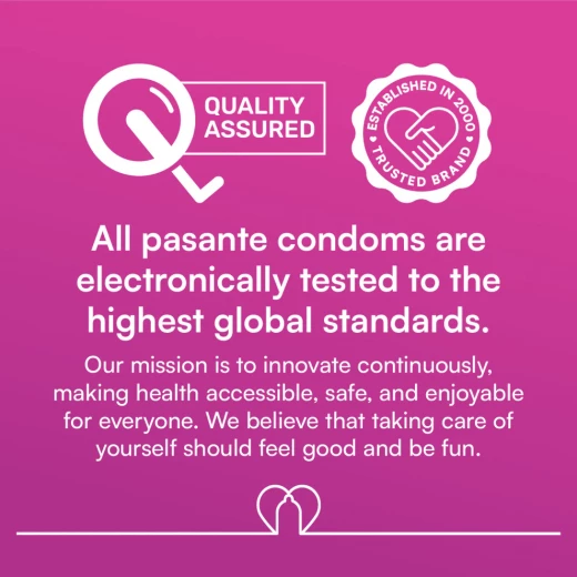 Pasante Intensity Condoms, Ribbed, Dotted, and Contoured Design, Natural Rubber Latex Condoms for Men, Enhanced Stimulation, Lubricated, 12 Count - Pasante - Image 3