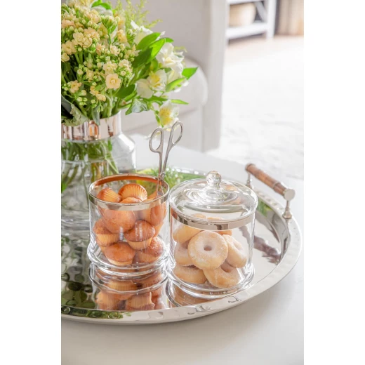 Edzard Lia 12cm Crystal Glass Stackable Canister with Lid - edzard - Image 2