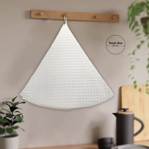 Equart Round Kitchen Towel - Cream 80cm - Equart - Image 2