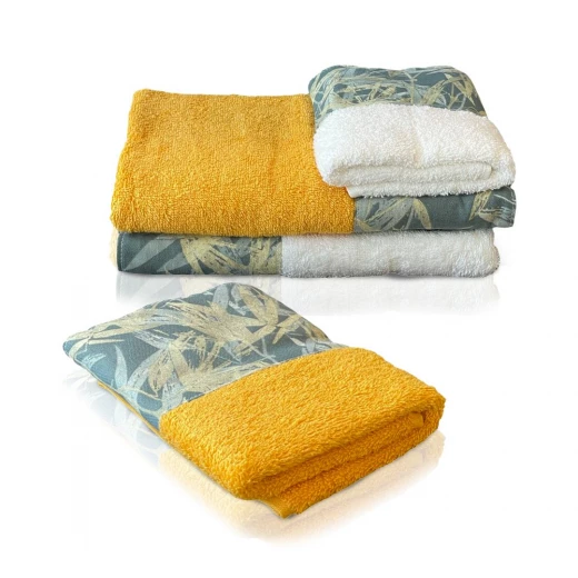 RR Towel Set - Leaves Orange & White 4-Piece - RR - Image 2