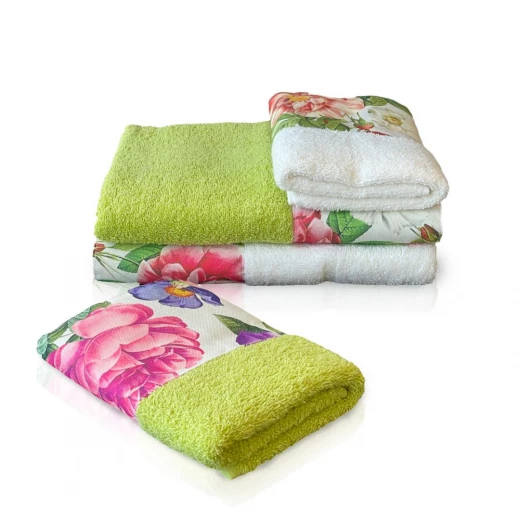 RR Towel Set - Floral Green & White 4-Piece - RR - Image 2
