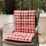 Godicasa Softy Seat Cushion Set - Plaid Orange 2-Piece - Godicasa