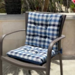 Godicasa Softy Seat Cushion Set - Plaid Blue 2-Piece - Godicasa