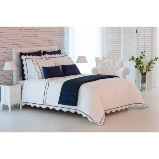 Givi Lulu Nana Oxford Pillowcase - White & Taupe - Givi Lulu - Image 2