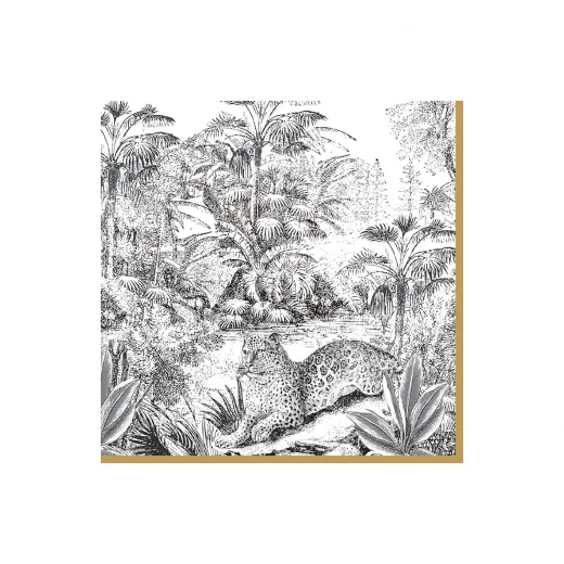 طقم مناديل طعام 20 قطعة من Easy Life Retro Jungle - أبيض وأسود - ايزي  لايف - Image 2