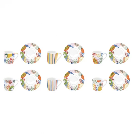 طقم فناجين قهوة 12 قطعة 100 مل بعلبة من Easy Life Tutti Frutti - ألوان متعددة - ايزي  لايف - Image 3