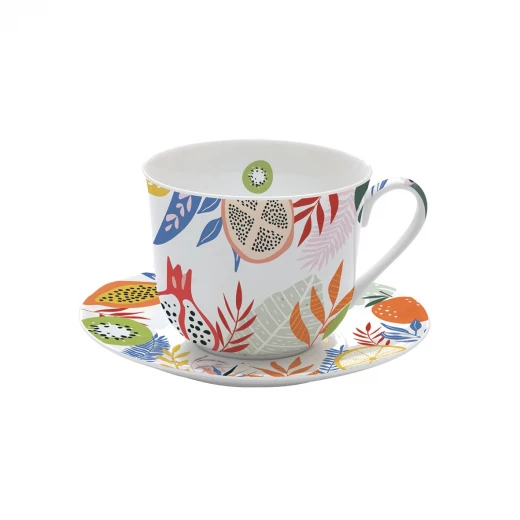 طقم فنجان شاي قطعتين 400 مل بعلبة من Easy Life Tutti Frutti - ألوان متعددة - ايزي  لايف - Image 2