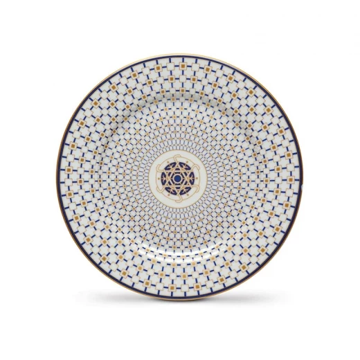 Easy Life Charles Side Plate - Blue & Gold Toned 19.5cm - Easy Life - Image 2