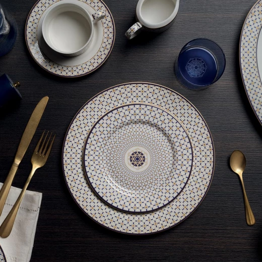 Easy Life Charles Side Plate - Blue & Gold Toned 19.5cm - Easy Life - Image 3