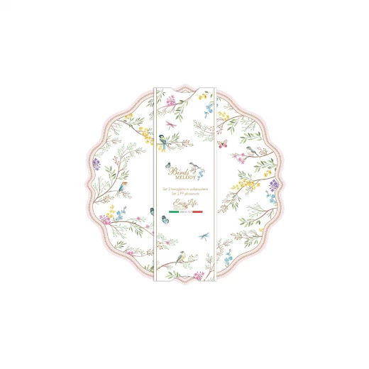 طقم مفارش صحون قطعتين 34.5 سم من Easy Life Birds Melody - ألوان متعددة - ايزي  لايف - Image 2