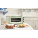 Ariete Vintage 18L Electric Oven - Perfect for Baking Pizza, Green Kitchen Appliance. This stylish oven offers precise temperature control and even heating, ideal for home cooking and pizza lovers. Features include a spacious 18-liter capacity, making it perfect for various baking needs. - Ariete