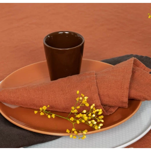 Zambaiti Chou 4-Piece Dinner Napkins Set - Brick - Zambaiti - Image 2