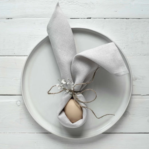 Zambaiti Chou 4-Piece Dinner Napkins Set - Light Gray - Zambaiti - Image 2