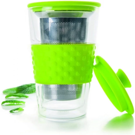 Ibili Vaso 250ml Tea Glass with Filter - Green - Ibili - Image 2