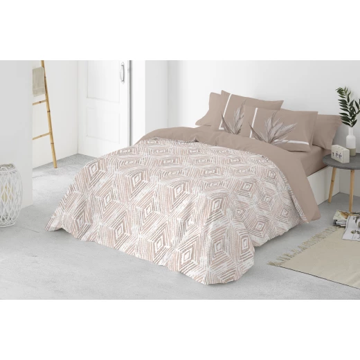 طقم بيت لحاف بدون حشوة مجوز 4 قطع من ARMN Solano - بيج Rhombus Floral - ارمن - Image 2